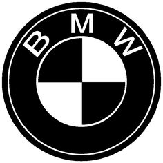 the bmw logo is shown in black and white