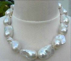 REAL HUGE 20-30MM AAA NATURAL SOUTH SEA WHITE BAROQUE PEARL NECKLACE JEWELRY AA | eBay Baroque Pearls Necklace, White Baroque Pearl Necklace, Baroque Pearls Jewelry, Architecture Art Nouveau, Keshi Pearl Necklace, Akoya Pearl Necklace, Black Pearl Necklace, Real Gold Jewelry, Woman Jewelry