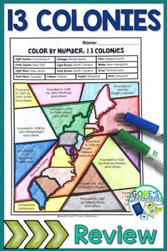 the color by number map is shown with markers