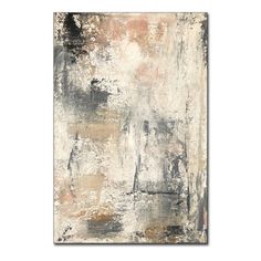 an abstract painting with white and brown colors