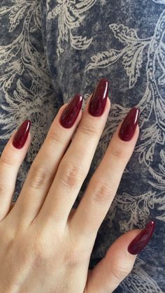 Discover 35 Trendy Burgundy Nails You Need to Try This Season for all the Nagel Inspo you need! From classic Red Nail Polish and Wine Nails to Short Burgundy Nails, these looks are perfect for every occasion. Elevate your style with Deep Red Nails or opt for Red Nail Varnish to make a bold statement. Looking for Thanksgiving Nails or Casual Nails? This collection has it all, including chic Nail Tattoos and unique Nail Swag ideas. Whether you're into specific Nail Type looks or just need Nagel... Coffin Dark Red Acrylic Nails, Coffin Shaped Dark Red Nails, Autumnal Red Nails, Red Nails Elegant Classy, Crimson Red Nail Designs, Autumn Nails Dark Red, Dark Red Autumn Nails, Red Nails Aesthetic Vintage, Dark Red Pearl Nails