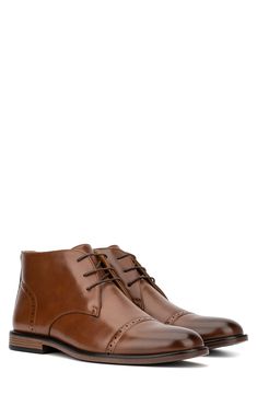 A brogue-detailed cap toe adds polished sophistication to this faux-leather derby. Cap toe Lace-up style Synthetic upper and lining/rubber sole Imported New York And Company, Up Styles, Cognac, Nordstrom Rack, Derby, Rubber Sole, Faux Leather, Nordstrom, Lace Up