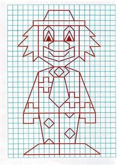 a cross stitch pattern with a man in a suit and tie on the grid paper