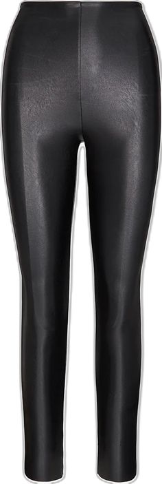 Sleek Tight Faux Leather Pants, Elastane Leather Pants For Workwear In Fall, Fall Leather Pants With Elastane For Workwear, Sleek Stretch Faux Leather Leggings, Sleek Faux Leather Pants, Sleek High Stretch Faux Leather Leggings, Sleek Faux Leather Leggings, Sleek Tight Faux Leather Leggings, Sleek Fitted Faux Leather Leggings