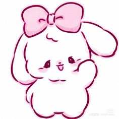 a pink teddy bear with a big bow on it's head