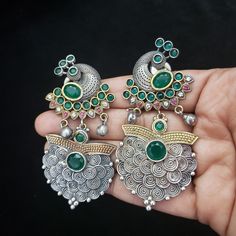 These Jhumka Earrings set have an excellent finish and gives out an exquisite sense of style. If you are looking for an amazing Fashion Jewelry set for special occasions such as Anniversary, Engagement, Party, Wedding or for gifting , then your search ends here. Handmade Indian Temple Jewelry, best to wear it for traditional ceremonies or Indian wedding. This bridal jewelry has ethnic finish. It has Cubic Zircon stones with ruby and emeralds. It is a Bollywood style one gram jewelry. There are l Festive Peacock Design Drop Earrings, Festive Peacock Design Drop Danglers, Fusion Style Peacock Design Earrings For Wedding, Fusion Style Wedding Earrings With Peacock Design, Traditional Peacock Design Drop Danglers, Fusion Wedding Earrings With Peacock Design, Fusion Style Peacock Jhumkas For Diwali, Fusion Peacock Jhumkas For Diwali, Diwali Fusion Style Jhumkas With Peacock Design