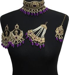 bridal jewellery set. Set includes- Necklace  Earrings  Jhumar  Tikka Bollywood Style Jewelry With Latkans For Wedding, Latkans Jewelry For Wedding And Festivals, Festival Wedding Jewelry With Latkans, Wedding And Festival Jewelry With Latkans, Festive Wedding Jewelry With Latkans, Chandbali Wedding Jewelry For Diwali, Wedding Chandbali Jewelry For Diwali, Tilla Jewelry For Diwali And Wedding, Wedding Jewelry With Tilla For Diwali