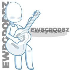 an image of a man holding a guitar with the words ewbgrodz on it