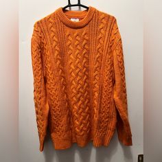 Bright Orange Thick Cableknit Sweater. Men’s Size S From H&M. Oversized Fit. Very Warm And Cozy. Worn Only Once. Like Brand New Condition. Originally $79! Orange Sweater, Sweater Outfits Men, Orange Sweaters, Sweaters Crewneck, Bright Orange, Oversized Fits, Warm And Cozy, Sweater Outfits, H&m