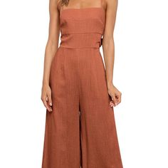 Spaghetti Strap Wide Leg Romper. Perfect Fall Color. Would Look Great With A Denim Jacket Or Flannel Shirt :) New Without Tags Beach Jumpsuits And Rompers With Spaghetti Tie Straps, Chic Summer Cami Jumpsuits And Rompers, Chic Cami Jumpsuits And Rompers For Spring, Chic Cami Jumpsuits For Summer, Jumpsuits And Rompers With Spaghetti Straps For Day Out, Day Out Jumpsuits And Rompers With Spaghetti Straps, Summer Jumpsuits And Rompers With Spaghetti Straps, Summer Jumpsuits With Spaghetti Tie Straps, Chic Cotton Jumpsuits With Spaghetti Straps