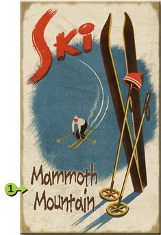 an advertisement for skis in mammoth mountain