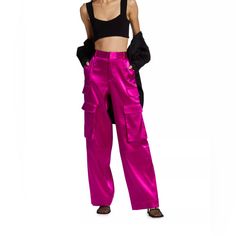 Gorgeous Magenta Pink Frame Cargo Pants Brand New With Tags Size 00, But Will Fit Us 2 Thick Satin Stretchy Material. Amazing Quality! Original Price $425 High Waist Pants With Cargo Pockets For Night Out, Fitted Parachute Pants With Pockets For Night Out, High Waist Pants With Side Pockets For Night Out, Pink Fitted Wide-leg Parachute Pants, Spring Bottoms With Side Pockets For Night Out, Spring Night Out Bottoms With Side Pockets, Chic Straight Leg Cargo Pants For Night Out, Cargo Pocket Bottoms For Night Out In Spring, High Waist Cargo Pants For Night Out In Spring