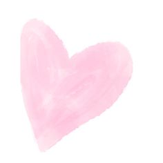 a pink painted heart on a white background