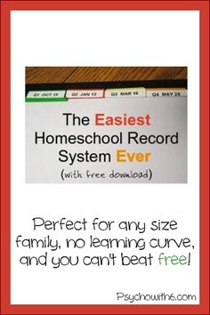 the easyest homeschool record system ever