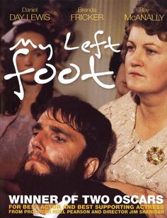 the movie poster for my left foot, starring actors from two oscars and one woman