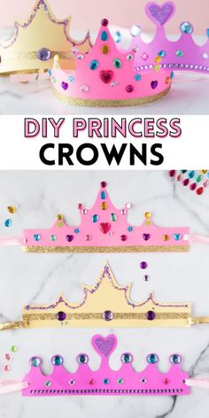 the diy princess crowns are so cute and easy to make