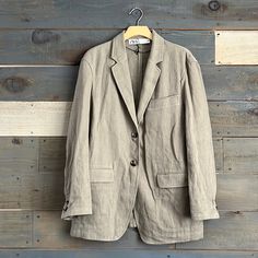 New Without Tag Size: S Color: Taupe Linen Cotton Blend Lapel Collar Long Sleeves Two Button Closure Work, Business, Career, Office, Casual, Dressy, Daily, Essential, Minimalist Classic Linen Outerwear With Double Button Closure, Classic Blazer With Buttoned Pockets And Relaxed Fit, Khaki Blazer With Buttoned Pockets For Work, Classic Single-breasted Khaki Blazer, Classic Button-up Blazer For Everyday, Beige Blazer With Buttoned Pockets For Work, Beige Single Breasted Button-up Blazer, Casual Khaki Blazer With Buttons, Linen Outerwear With Button Closure For Business Casual