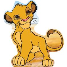 the lion cub sticker is shown in front of a white background with an image of it