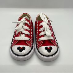 Custom Disney Converse Mush Allow At Least 2 Week Shipping Time Disney Mickey Mouse Low-top Sneakers, Cute Minnie Mouse Low-top Sneakers, Cute Red High-top Sneakers, Cute Low-top Mickey Mouse Sneakers, Cute Mickey Mouse Low-top Sneakers, Cute Low-top Sneakers With Mickey Mouse Design, Red Mickey Mouse Sneakers With Round Toe, Red Low-top Mickey Mouse Sneakers, Casual Minnie Mouse Sneakers With Round Toe