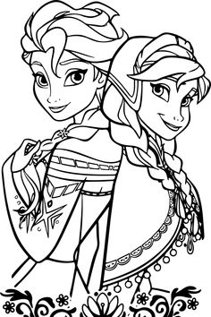 frozen princess and prince coloring pages to print for kids, with pictures on the page