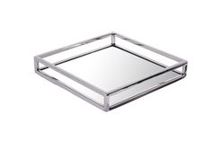 a square shaped mirror on a white background