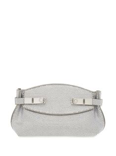 grey/silver-tone lambskin crystal embellishment Gancini flip-lock fastening adjustable detachable shoulder strap concealed magnetic fastening main compartment internal card slots Silver Party Bags With Silver-tone Logo Plaque, Silver Evening Clutch With Detachable Strap, Silver Evening Bag With Silver-tone Logo Plaque, Designer Evening Clutch With Silver-tone Hardware, Silver Clutch With Detachable Strap For Formal Occasions, Event Clutch With Silver-tone Hardware, Formal Silver Clutch With Detachable Strap, Evening Clutch With Palladium Hardware, Designer Silver Clutch With Silver-tone Hardware