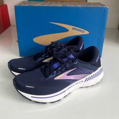 Brand New Color: Peacoat/Blueiris/ Rhapsody Walking Workout, Brooks Adrenaline, Walking Exercise, Brooks Shoes, Athletic Running, Support System, Adidas Ultra Boost, Shoes Womens, Womens Running Shoes