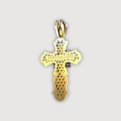 Showcase your faith in style with Goldzenn’s 14K Yellow Gold Fancy Diamond Jesus Cross Pendant, a piece that blends religious symbolism with refined luxury. Crafted from premium 14K yellow gold, this stunning cross pendant features intricately set diamonds that highlight its sophisticated design. Each diamond is hand-selected for its brilliance and clarity, making this pendant a true reflection of craftsmanship and devotion. Designed for those who appreciate fine details, the 14K yellow gold pro Gold Crucifix Jewelry With Diamond Accents, Gold Diamond Crucifix Jewelry, Spiritual Yellow Gold Wedding Jewelry And Charms, Traditional Gold Crucifix Jewelry, Yellow Gold Cross Pendant Stamped 14k, Yellow Gold 14k Stamped Cross Pendant, Gold Crucifix For Anniversary, Formal 14k Gold Cross Jewelry And Charms, Gold Plated Spiritual Cross Jewelry And Charms