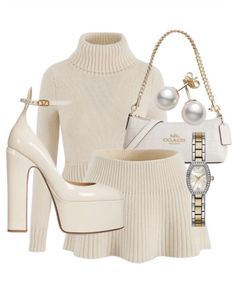 Luxury outfits Daily Outfit Ideas, Cute Winter Outfit, Zara Heels, Wedding Etiquette, White Outfit, Mode Inspo, Looks Chic, Fancy Outfits, Girly Outfits