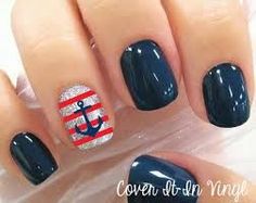 Anchor Nail Designs, Anchor Nail Art, Anchor Nails, Nail Art Cute, Beautiful Nail Art Designs, Gel Nails Long, Nautical Nails, Cruise Nails, Beach Nail Designs