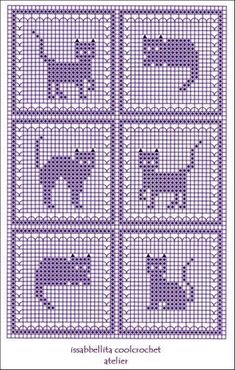 a cross stitch pattern with two dogs on them