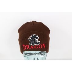 Nos Vtg 90s Streetwear Hip Hop Chinese Dragon Spell Out Knit Beanie Hat Brown Beanie Hat New Without Tags Brown Acrylic Check Out My Other Items In My Store! Ph3 Retro Winter Beanie, Knitted Cap For Streetwear, Knitted Cap Style Hat For Streetwear, Casual Knitted Streetwear Hats, Casual Knitted Hat For Streetwear, Brown Snapback Hat For Winter, Knitted Hats For Streetwear, Winter Streetwear Hat, Retro Winter Beanie Hat