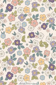 Modern Textiles Patterns, Cottagecore Pattern, Kimono Patterns, Flower Seamless Pattern, Cozy Pattern, Drawn Flowers, Flower Meadow, Digital Texture, Color Reference