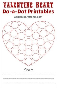 valentine's day printables for kids to do - a - dot heart