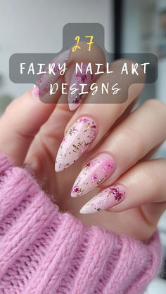 Dreaming of fairytales? Transform your nails into a fairytale with 27 fairy-inspired designs. From delicate wings to shimmering dust, find your fairy dream. Click to choose your enchanting style!🌟🌸 #FairyTaleNails #DelicateWings #ShimmeringDust #EnchantingStyle #NailArtMagic Fairytale Nail Designs, Halloween Fairy Nails, Nail Designs Fairy, Fairy Theme Nails, Fairy Garden Nails Design, Folklore Nails