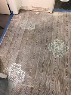 an area that has been cleaned and is being used as a rug for the floor