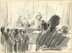 an old drawing of a band playing on stage