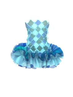 Sleeveless Blue Tutu Dress For Dress-up, Blue Fitted Mini Dress With Ruffles, Light Blue Tiered Party Dress, Sleeveless Ruffled Mini Dress For Costume Party, Blue Party Mini Dress With Ruffle Hem, Blue Ruffle Hem Mini Dress For Party, Blue Mini Dress With Ruffle Hem For Party, Blue Tiered Ruffle Dress For Party, Blue Sleeveless Organza Dress