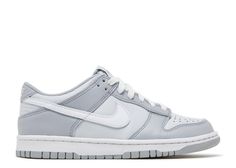 Dunk Low GS 'Pure Platinum Wolf Grey' - Nike - DH9765 001 - pure platinum/white/wolf grey | Flight Club Flight Club, White Tone, Cute Nike Shoes, Cute Nikes, Sneaker Games, Swag Shoes, Basketball Sneakers, Unique Shoes, Grey Nikes