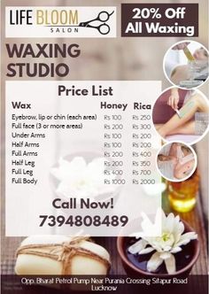 Salon Rate Card, Salon Rate Card Designs, Wax Price List, Types Of Waxing, Makeup Outline, Beauty Parlour Offer Poster, Pre Bridal Packages, Beauty Salon Price List, Logo Beauty Salon