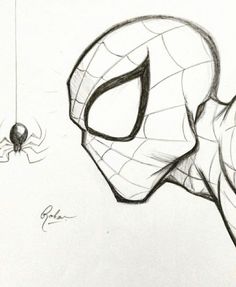 a drawing of a spider man and a spider