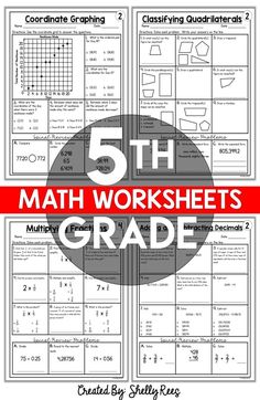 the 5th grade math worksheet is shown with text that reads, 5 th grade