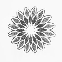 a black and white drawing of a flower