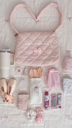 🩰🎀 What's In My Ballet Bag, Pack List, Ice Skating Outfit, Ballerina Outfit, Ballet Bag, Emergency Bag, Gloss Makeup, Pink Lifestyle