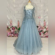 New Gorgeous Dress! Size 14y. Color Is Light Blue, See The Video. Princess Style Ball Gown For First Communion, First Communion Ball Gown For Party In Prom Season, Light Blue Princess Dress For Prom, Blue Pageant Dress For Spring Wedding, Light Blue Princess Style Prom Dress, Princess Style Light Blue Prom Dress, Blue Ball Gown For Prom Season Pageant, Blue Ball Gown For Pageant During Prom Season, Spring Wedding Blue Pageant Dress