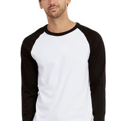 Men's Active Essentials. Top Pro Men's Long Sleeve Raglan Baseball Tee This Sporty, Clean Cut Baseball Tee Features A Two-Tone Contrasting Color Scheme. It Is Made Of Soft And Breathable Cotton Fabric Designed To Keep Up With Your Active Lifestyle. Available In A Variety Of Colors And In Sizes S Thru 3xl. Style: Mbt002 Fabrication: 65% Cotton, 35% Polyester Model Is 6' 1"" Wearing A Us Size Medium. Sorry No Trades. Firm Price. Product Is New With Tags, Direct From Wholesaler. Shipping: Your Orde White Raglan Sleeve T-shirt For Sports, Black Cotton Tops For Sports Events, Basic Black Tops For Sports Events, Basic Black Top For Sports Events, Black Long Sleeve Sports T-shirt, Black Long Sleeve T-shirt For Sports Events, Black Sporty Shirt For Sports Events, Sporty Black Shirt For Sports Events, Ohio State Shirts