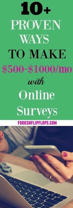 the words 10 proven ways to make $ 500, 000 / month with online surveys