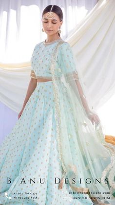 Blue Lengha Choli, Pastel Blue Lehenga, Blue Lengha, Lehenga Simple, Rajasthani Lehenga, Simple Lehenga, Raw Silk Lehenga, Indian Outfits Lehenga, Outfits Indian