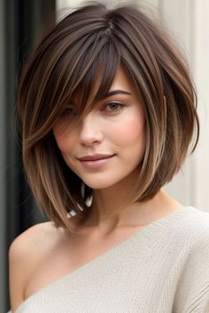 23+ Best Gender Neutral Haircuts for 2025 7 Lob With Layers, Aline Haircuts, Fine Hair Bangs, Mom Haircuts, Short Dark Hair, Gorgeous Hair Color