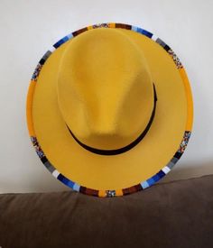 Check out Yellow beaded fedora hat with Multicolored beads and free shipping worldwide, the latest item I added on eBay! #eBay #eBaySeller Ladies Fedora Hat, Wide Brim Fedora, Brim Hat, Fedora Hat, Ebay Seller, Black Beads, Large Black, Fedora, Women's Accessories